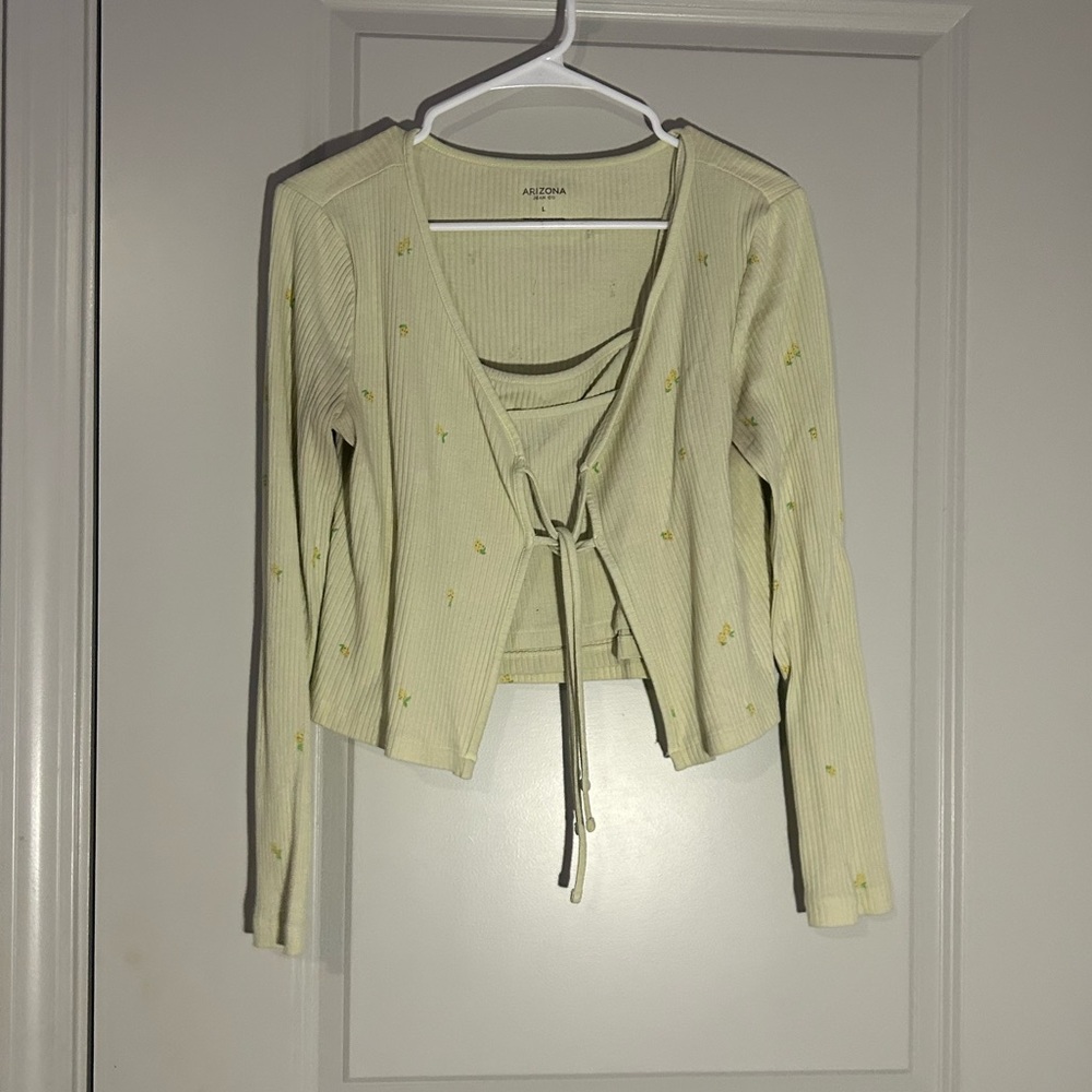 Long sleeve cami and sweater set size L